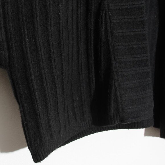 Lululemon Twin Rib Sweater Wrap Cardigan Black Chunky Knit Wool Size XL / XXL - Picture 5 of 16